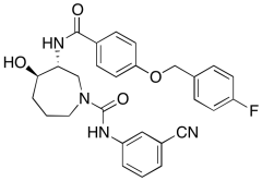 (3R,4R)-N-(3-Cyanophenyl)-3-[[4-[(4-fluorophenyl)methoxy]benzoyl]amino]hexahydro-4-hydroxy