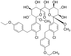 L-threo-L-ido-undeodialdo-1,5:11,7-dipyranoside,1,11-Dimethyl 1,11-bis-C-[4-chloro-3-[(4-e